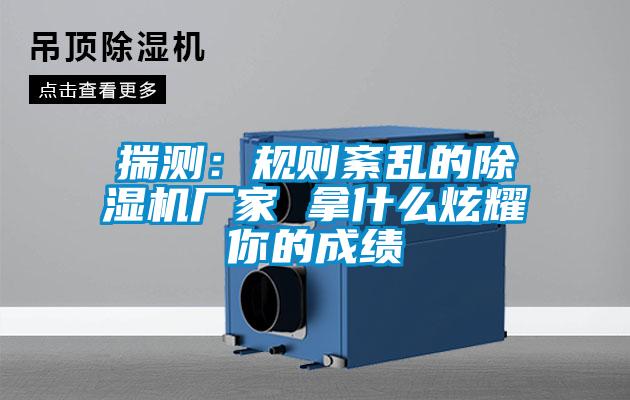 揣测:规则紊乱的除湿机厂家 拿什么炫耀你的成绩