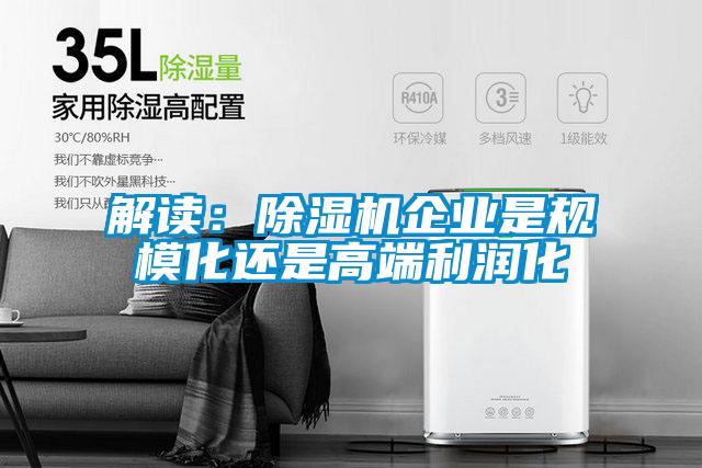 解读：除湿机企业是规模化还是高端利润化