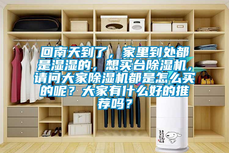 回南天到了，家里到处都是湿湿的，想买台除湿机，请问大家除湿机都是怎么买的呢？大家有什么好的推荐吗？