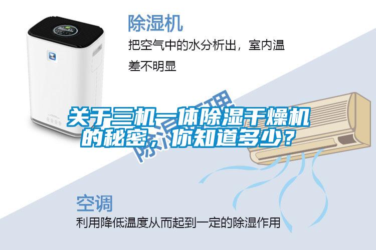关于三机一体除湿干燥机的秘密，你知道多少？