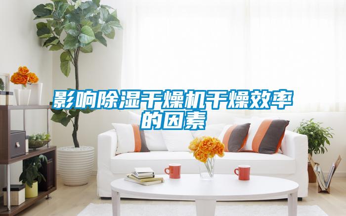 影响除湿干燥机干燥效率的因素