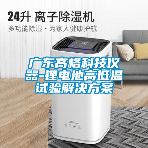 广东高格科技仪器-锂电池高低温试验解决方案
