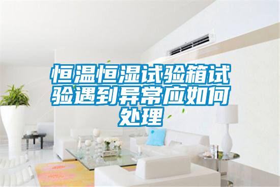 恒温恒湿试验箱试验遇到异常应如何处理