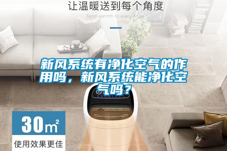新风系统有净化空气的作用吗，新风系统能净化空气吗？