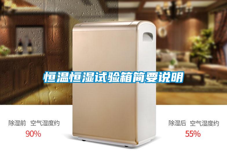 恒温恒湿试验箱简要说明