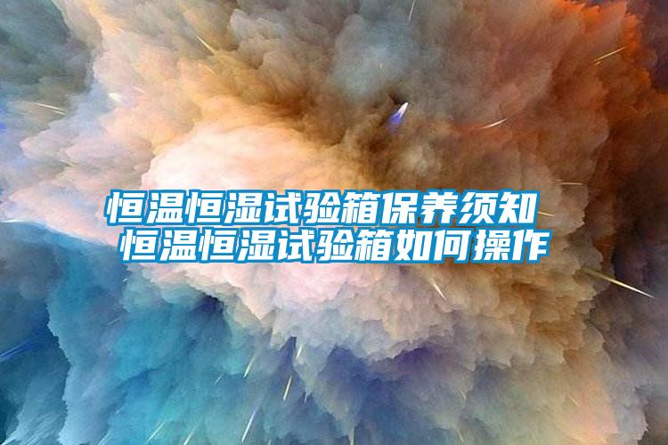 恒温恒湿试验箱保养须知 恒温恒湿试验箱如何操作