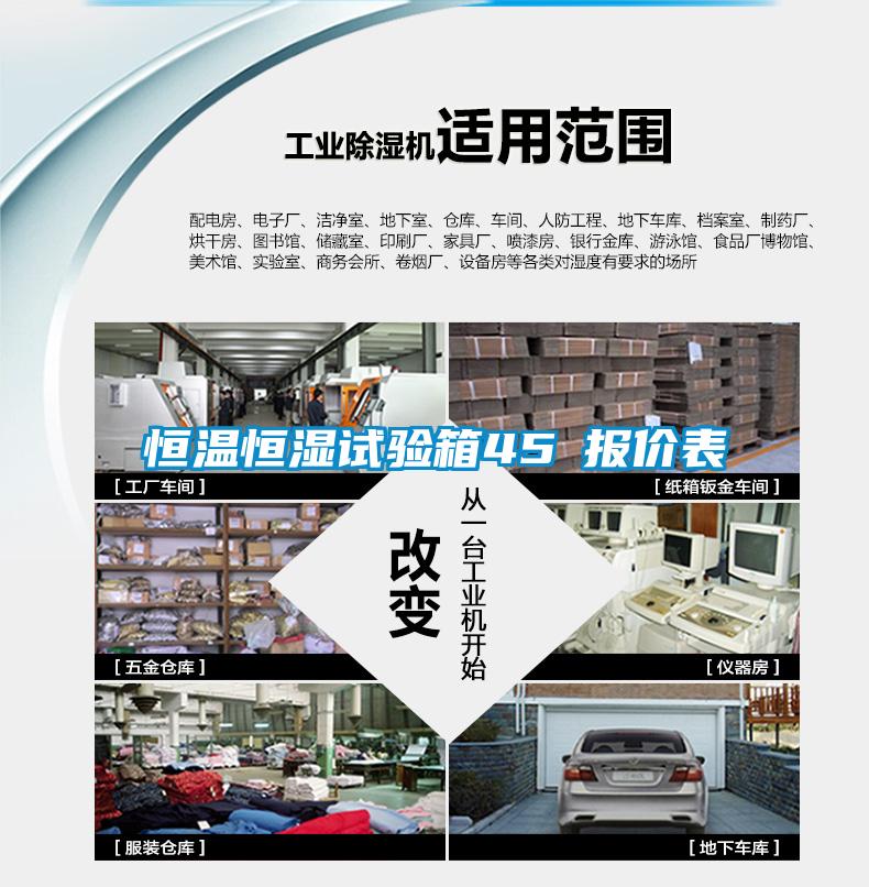 恒温恒湿试验箱45℃报价表