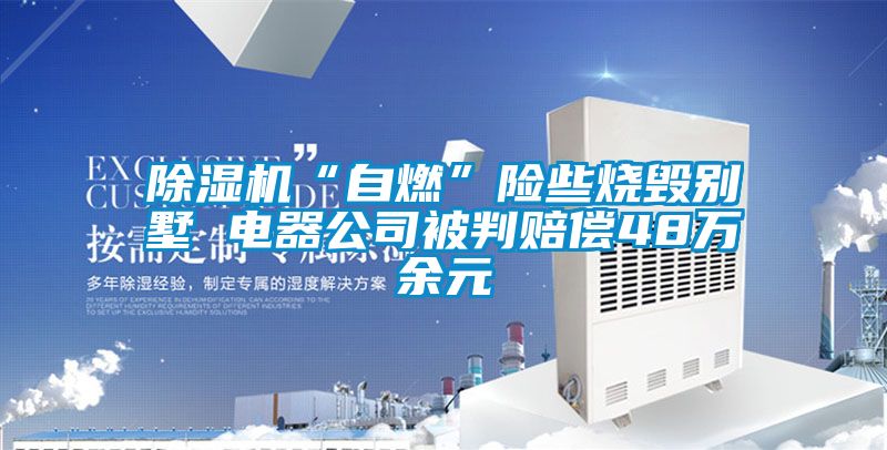 除湿机“自燃”险些烧毁别墅 电器公司被判赔偿48万余元