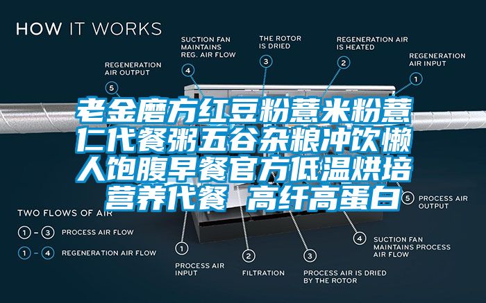 老金磨方红豆粉薏米粉薏仁代餐粥五谷杂粮冲饮懒人饱腹早餐官方低温烘培 营养代餐 高纤高蛋白